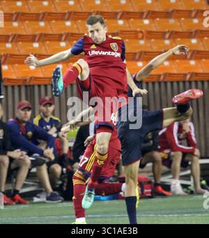 Februar 2019 - Real Salt Lake Stürmer Andrew Brody #45 beim Pacific Rim Cup Spiel zwischen Real Salt Lake und Iwaki FC im Aloha Stadium in Honolulu , HI - Michael Sullivan/CSM(Credit Image: &Copy; Michael Sullivan/CSM via ZUMA Wire) Stockfoto