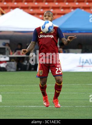 Februar 2019 - Real Salt Lake Mittelfeldspieler Everton Luiz #25 während des Pacific Rim Cup Matches zwischen Real Salt Lake und Iwaki FC im Aloha Stadium in Honolulu , HI - Michael Sullivan/CSM(Credit Image: &Copy; Michael Sullivan/CSM via ZUMA Wire) Stockfoto