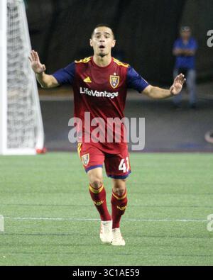 Februar 2019 - Real Salt Lake Mittelfeldspieler Justin Portillo #43 während des Pacific Rim Cup Matches zwischen Real Salt Lake und Iwaki FC im Aloha Stadium in Honolulu , HI - Michael Sullivan/CSM(Credit Image: &Copy; Michael Sullivan/CSM via ZUMA Wire) Stockfoto