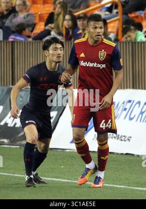 Februar 2019 - Real Salt Lake Mittelfeldspieler Maikel Chang #44 während des Pacific Rim Cup Matches zwischen Real Salt Lake und Iwaki FC im Aloha Stadium in Honolulu , HI - Michael Sullivan/CSM(Credit Image: &Copy; Michael Sullivan/CSM via ZUMA Wire) Stockfoto