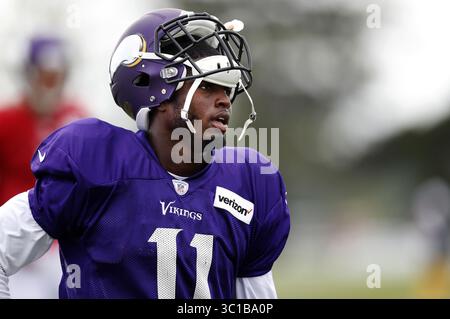 31. Juli 2016: Mankato, MN, USA - Minnesota Vikings, erste Runde Draft Pick Laquon Treadwell. - 31. Juli 2016, Mankato, MN, Minnesota State University, Mankato, Minnesota Wikings Training Camp (Bild: Carlos Gonzalez/Minneapolis Star Tribune/TNS via ZUMA Wire) Stockfoto