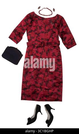 6. März 2012 - MPLS, MN - Minnesota, USA - 1950 Wigelkleid mit Blumenmuster und Gürtel, Pumps mit Perlen im Wert 45 von 58 1950 $, Clutch mit Schnürung im Vintage-Satin, Halskette im Vintage-Stil Aurora 422, 30 Ohrringe im Vintage-Stil Juliana, Brosche mit Blumenmuster im Wert von 68 $, 68 $ alles aus Viaâ€¢€ â (Credit Image: Joel Koyama/Minneapolis Star Tribune/TNS via ZUMA Wire) Stockfoto
