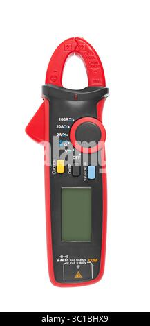 Digital-Multimeter isoliert auf weißem Hintergrund Stockfoto