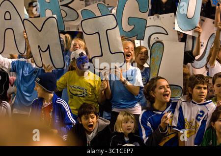11. November 2007 – Minneapolis, Minnesota, USA – Fans beobachten David Beckham, wie er das Feld verlässt, nachdem er das Spiel mit dem Minnesota Thunder beendet hat. (Kreditbild: Dave Brewster/Minneapolis Star Tribune/TNS via ZUMA Wire) Stockfoto