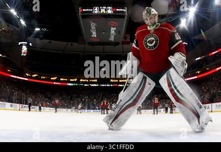 22. Januar 2017: St. Paul, MN, USA: Minnesota Wild Torwart Darcy Kuemper. .... .... - 22. Januar 2017, St. Paul, MN, Xcel Energy Center, NHL, Hockey, Nashville Predators at Minnesota Wild (Bild: Carlos Gonzalez/Minneapolis Star Tribune/TNS via ZUMA Wire) Stockfoto