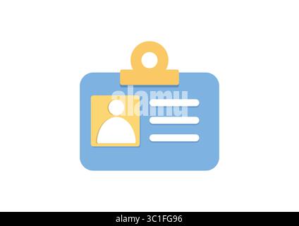 Symbol für Mitarbeiterausweis mit Foto und Details – Vektornamenabzeichen Stock Vektor