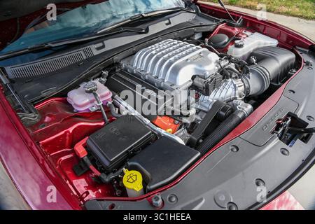 Februar 2019: 2018 Dodge Charger SRT Hellcat 6,2 l Kompressormotor Albert Pena/CSM (Credit Image: &Copy; Albert Pena/CSM via ZUMA Wire) Stockfoto