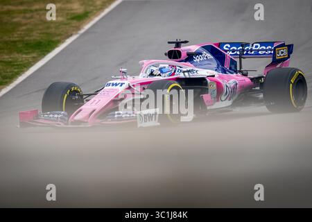20. Februar 2019 - Montmelo, Barcelona, Katalonien, Spanien - Sergio Perez vom SportPesa Racing Point F1 Team in Aktion während der dritten Reise der F1 Test Days in Montmelo. (Foto: © Javier Martinez de La Puente/SOPA Bilder via ZUMA Wire) Stockfoto