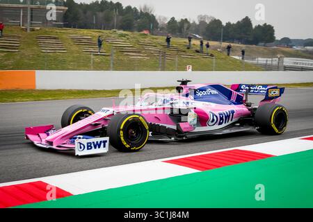 20. Februar 2019 - Montmelo, Barcelona, Katalonien, Spanien - Sergio Perez vom SportPesa Racing Point F1 Team in Aktion während der dritten Reise der F1 Test Days in Montmelo. (Foto: © Javier Martinez de La Puente/SOPA Bilder via ZUMA Wire) Stockfoto