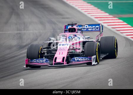 20. Februar 2019 - Montmelo, Barcelona, Katalonien, Spanien - Sergio Perez vom SportPesa Racing Point F1 Team in Aktion während der dritten Reise der F1 Test Days in Montmelo. (Foto: © Javier Martinez de La Puente/SOPA Bilder via ZUMA Wire) Stockfoto