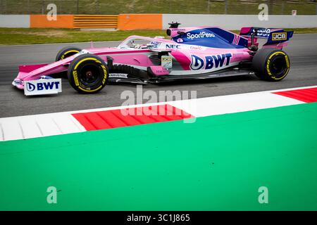 20. Februar 2019 - Montmelo, Barcelona, Katalonien, Spanien - Sergio Perez vom SportPesa Racing Point F1 Team in Aktion während der dritten Reise der F1 Test Days in Montmelo. (Foto: © Javier Martinez de La Puente/SOPA Bilder via ZUMA Wire) Stockfoto