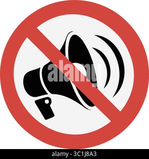 Kein Megaphone-Zeichen Lautes Rauschen Verboten Vektorsymbol Stock Vektor