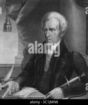 September 2011 – USA – Andrew Jackson (1767-1845), Siebter Präsident der Vereinigten Staaten, Half-Length Sitzed, Portrait, Ezra Bisbee, 1833 (Bild: © JT Vintage/Glasshouse Via ZUMA Wire) Stockfoto