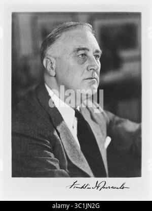 November 2018 – USA – US-Präsident Franklin Roosevelt Head and Shoulders Portrait Harris & Ewing 1941 (Foto: © JT Vintage/Glasshouse Via ZUMA Wire) Stockfoto