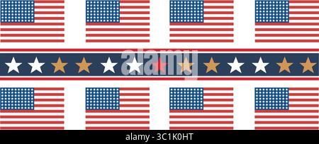Patriotische USA-Flagge und Sternenbanner Stock Vektor