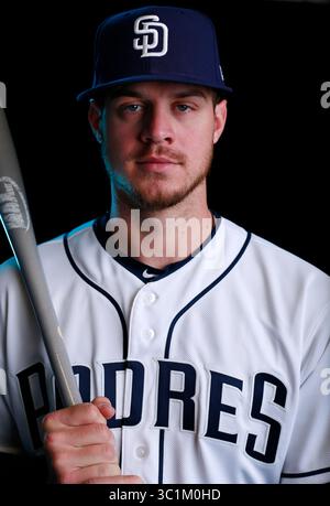 21. Februar 2019: Peoria, ARIZONA, USA: San Diego Padres Outfielder Wil Myers am 21. Februar 2019. (Bild: © K.C. Alfred/San Diego Union-Tribune Via ZUMA Wire) Stockfoto