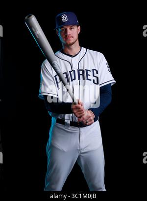 21. Februar 2019: Peoria, ARIZONA, USA: San Diego Padres Outfielder Wil Myers am 21. Februar 2019. (Bild: © K.C. Alfred/San Diego Union-Tribune Via ZUMA Wire) Stockfoto