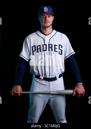21. Februar 2019: Peoria, ARIZONA, USA: San Diego Padres Outfielder Wil Myers am 21. Februar 2019. (Bild: © K.C. Alfred/San Diego Union-Tribune Via ZUMA Wire) Stockfoto