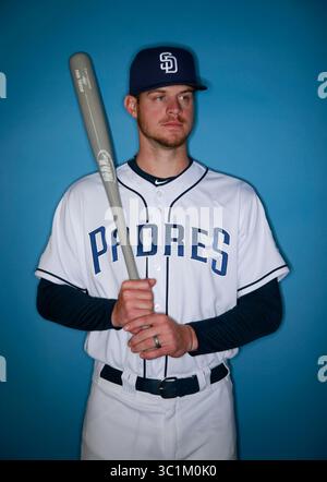 21. Februar 2019: Peoria, ARIZONA, USA: San Diego Padres Outfielder Wil Myers am 21. Februar 2019. (Bild: © K.C. Alfred/San Diego Union-Tribune Via ZUMA Wire) Stockfoto
