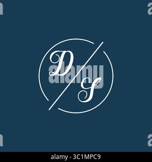 Initial Letter DS-Logo-Monogramm mit kreisförmiger Linienvektorgrafik Stock Vektor