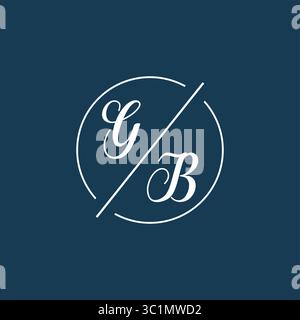 Initial Letter GB-Logo-Monogramm mit kreisförmiger Linienvektorgrafik Stock Vektor