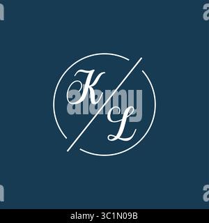 Initial Letter KL Logo Monogramm mit kreisförmiger Linie Stil Vektor Grafik Vektorgrafik Stock Vektor