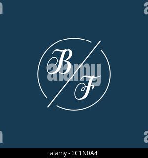 Initial Letter BF Logo Monogramm mit kreisförmiger Linie Stil Vektor Grafik Vektor Grafik Stock Vektor