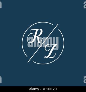 Initial Letter RZ Logo Monogramm mit kreisförmiger Linie Stil Vektor Grafik Vektor Grafik Stock Vektor