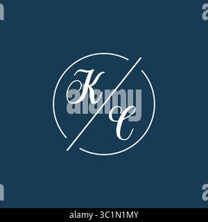 Initial Letter KC Logo Monogramm mit kreisförmiger Linie Stil Vektor Grafik Vektor Grafik Stock Vektor