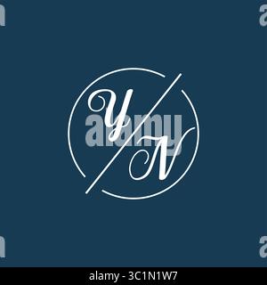 Initial Letter YN Logo Monogramm mit kreisförmiger Linie Vektor Grafik Vektor Grafik Stock Vektor