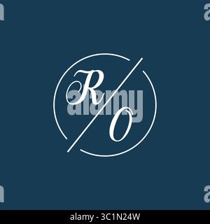 Initial Letter RO-Logo-Monogramm mit kreisförmiger Linienvektorgrafik Stock Vektor