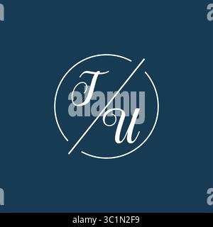 Initial Letter TU Logo Monogramm mit kreisförmiger Linienvektorgrafik Stock Vektor