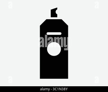 Spraycan Spray Dose Graffitti Bugspray Bug Insektenabweisend Deodorant Flasche Behälter Düse Flüssigkeit Symbol Zeichen Symbol Schwarz Weiß Illustration Grafik Stock Vektor