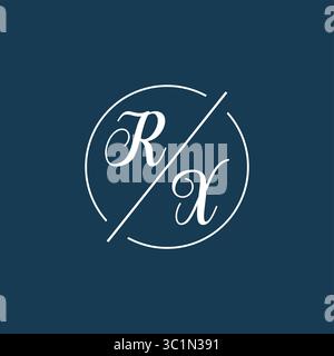Initial Letter RX-Logo-Monogramm mit kreisförmiger Linienvektorgrafik Stock Vektor