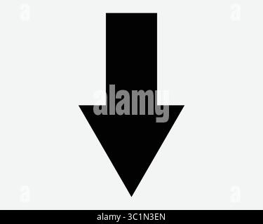 Pfeilpunkt Nach Unten Zeigt Unten Unter Hier Unten Position Navigation Zugriff Zurück Umkehren Schwarzweiß Vektorsymbol Zeichen Symbol Grafik Ar Stock Vektor