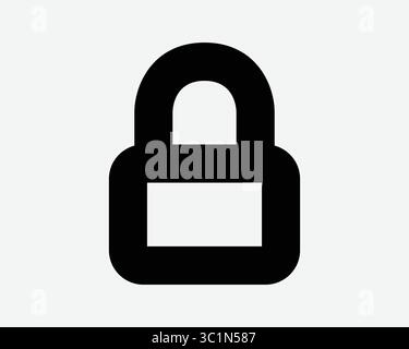 Schloss Vorhängeschloss Sicherheitsstruktur Linienform Passwort Passschlüssel Sichere Einschränkung Kein Zugriff Schwarzes Weißes Vektorzeichen Symbol Grafik Bildmaterial Ausschnitt Schal Stock Vektor