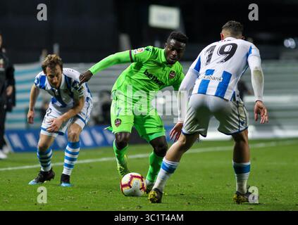 15. März 2019 - San Sebastian, Guipuzcoa, Spanien - Moses von Levante im Spiel während der spanischen Meisterschaft in der Liga, Fußballspiel zwischen Real Sociedad und Levante, 15. März, im Anoeta-Stadion in San Sebastian, Spanien. (Kreditbild: © AFP7 via ZUMA Wire) Stockfoto