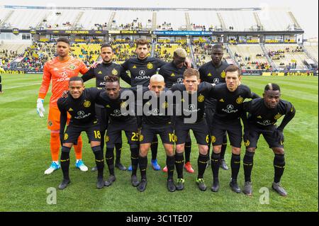 Samstag, den 16. März 2019: Columbus Crew SC vor der ersten Hälfte des Spiels zwischen dem FC Dallas und Columbus Crew SC im MAPFRE Stadium in Columbus OH. Obligatorischer Fotoausweis: Dorn Byg/Cal Sport Media. ..Columbus Crew SC 0 - FC Dallas 0 (Kreditbild: &Copy; Dorn BYG/CSM via ZUMA Wire) Stockfoto