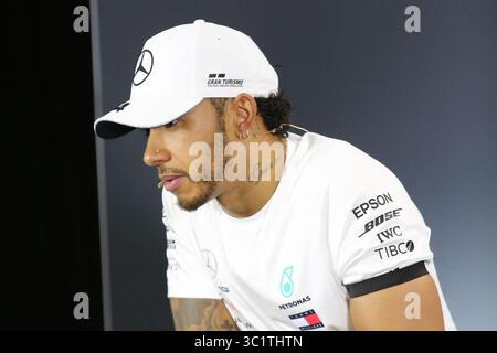 17. März 2019 - LEWIS HAMILTON bei der Pressekonferenz nach dem Rennen beim Formel 1 Grand Prix von Australien 2019 am 17. März 2019 in Melbourne, Australien (Foto: © Christopher Khoury/Australian Press Agency via ZUMA Wire) Stockfoto