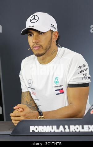17. März 2019 - LEWIS HAMILTON bei der Pressekonferenz nach dem Rennen beim Formel 1 Grand Prix von Australien 2019 am 17. März 2019 in Melbourne, Australien (Foto: © Christopher Khoury/Australian Press Agency via ZUMA Wire) Stockfoto