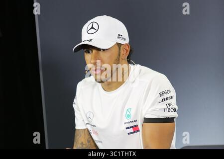 17. März 2019 - LEWIS HAMILTON bei der Pressekonferenz nach dem Rennen beim Formel 1 Grand Prix von Australien 2019 am 17. März 2019 in Melbourne, Australien (Foto: © Christopher Khoury/Australian Press Agency via ZUMA Wire) Stockfoto