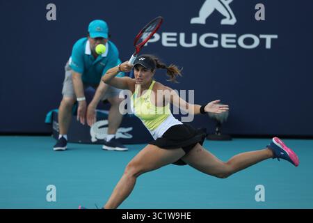 20. März 2019 - Miami Gardens, Florida, Vereinigte Staaten von Amerika - MIAMI GARDENS, FLORIDA - 20. MÄRZ: Monica Puig beim Miami Open Day 3 präsentiert von Itau im Hard Rock Stadium 20. März 2019 in Miami Gardens, Florida. Leute: Monica Puig. (Kreditbild: © SMG via ZUMA Wire) Stockfoto