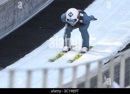 22. März 2019 - Planica, Slowenien - Piotr Zyla aus Polen in der Trialrunde des FIS Skisprung World Cup Flying Hill Einzelwettbewerbs in Planica. (Kreditbild: © Milos Vujinovic/SOPA Bilder via ZUMA Wire) Stockfoto