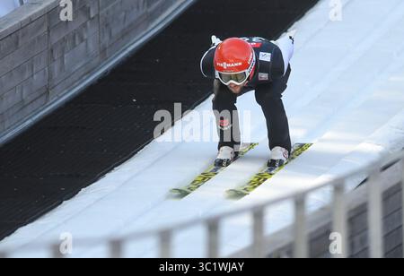 22. März 2019 - Planica, Slowenien - Markus Eisenbichler aus Deutschland in der Trialrunde des FIS Skisprung World Cup Flying Hill Einzelwettbewerbs in Planica. (Kreditbild: © Milos Vujinovic/SOPA Bilder via ZUMA Wire) Stockfoto