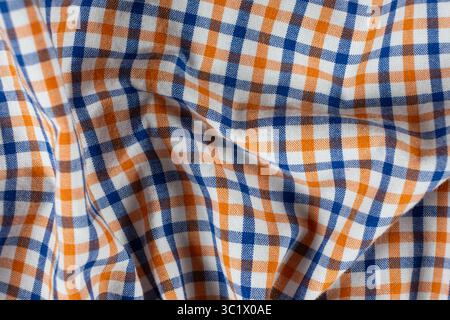 Makrostruktur eines Gewebes, das zu 100 % aus Baumwolle besteht. Stockfoto