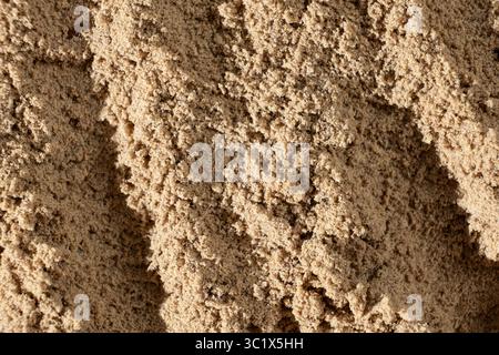 Gesundes Flachsmehl Macro. Rustikale Essensstruktur mit Platz für Text. Stockfoto
