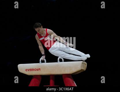 24. März 2019: Birmingham, Vereinigtes Königreich - Christian Baumann (Schweiz) im Turnen-WM 2019 in der Genting Arena Birmingham. (Credit Image: © Graham Glendinning/SOPA Images via ZUMA Wire) Stockfoto