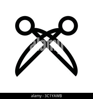 Schere-Symbol, einfache schwarze Umrissdarstellung. Handgezeichnetes Büroelement. Stock Vektor
