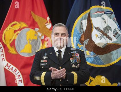 29. März 2019: Tampa, FL, Vereinigte Staaten - Stabschef der US-Armee, General Mark A. Milley, während der Ruhestandszeremonie für den Kommandanten des US-Zentralkommandos, General Joseph L. Votel, auf der MacDill Air Force Base am 29. März 2019 in Tampa, Florida. Votel ging nach 39 Jahren Militärdienst in den Ruhestand. (Bild: © Dominique A. Pineiro Via ZUMA Wire) Stockfoto