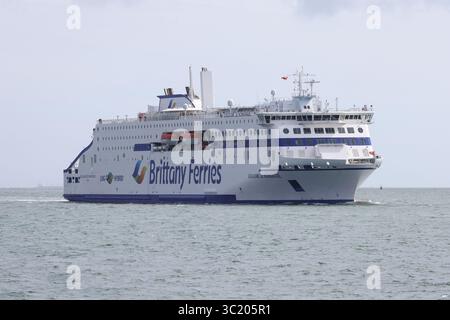 Neu in der Kreuzkanalflotte der Brittany Ferries ist die MV GUILLAUME DE NORMANDIE. Derzeit von Portsmouth nach Caen Stockfoto